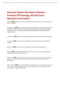 Muscular System &lpar;Essentials of Human  Anatomy & Physiology&comma; Marieb&rpar; Exam  Questions and answers 