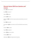 Muscular System 2026 Exam Questions and  answers 