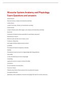 Muscular System Anatomy and Physiology  Exam Questions and answers 