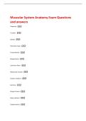 Muscular System Anatomy Exam Questions  and answers