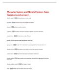 Muscular System and Skeletal System Exam  Questions and answers 