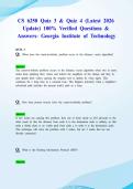 CS 6250 Quiz 3 & Quiz 4 &lpar;Latest 2026 Update&rpar; 100&percnt; Verified Questions & Answers- Georgia Institute of Technology