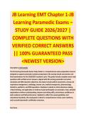 EMT Chapter 1 Practice &lpar;JB Learning&rpar; &ndash; EMT STUDY GUIDE 2026&sol;2027 COMPLETE QUESTIONS WITH VERIFIED CORRECT ANSWERS &vert;&vert; 100&percnt; GUARANTEED PASS &vert; NEWEST VERSION