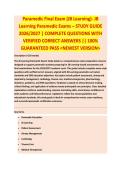 Paramedic Final Exam &ndash; PARAMEDIC STUDY GUIDE 2026&sol;2027 COMPLETE QUESTIONS WITH VERIFIED CORRECT ANSWERS &vert;&vert; 100&percnt; GUARANTEED PASS &vert; NEWEST VERSION