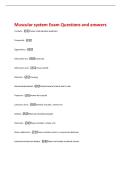 Muscular system Exam Questions and answers 