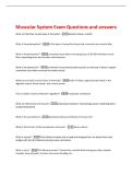 Muscular System Exam Questions and answers 
