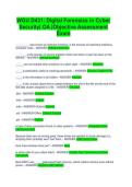 WGU D431&colon; Digital Forensics in Cyber Security&vert; OA &vert;Objective Assessment Exam &vert;Accurate&vert; Verified