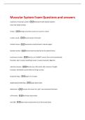 Muscular System Exam Questions and answers 