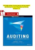 Full Test Bank for Auditing&colon; A Practical Approach with Data Analytics 2nd Edition by Laura Davis Wiley&comma; Raymond N&period; Johnson&comma; and Robyn Moroney Complete Coverage &lpar;Chapters 1-16&rpar; Verified Questions & Correct Answers Data Analytics &sol; Audit Evidence &sol; Internal