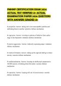 PMHNP BOARDS 2024 ACTUAL PAPER 2026 COMPLETE QUESTIONS AND ANSWERS GRADED A&plus;