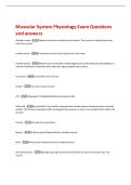 Muscular System Physiology Exam Questions  and answers 