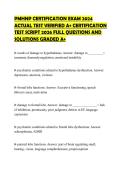 PMHNP BOARDS 2024 CERTIFICATION EVALUATION 2026 SOLVED QUESTIONS AND SOLUTIONS GRADED A&plus;