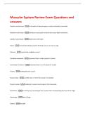 Muscular System Review Exam Questions and  answers 