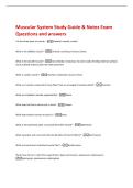 Muscular System Study Guide & Notes Exam  Questions and answers 
