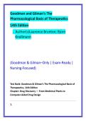 Goodman & Gilman Nursing Pharmacology Study Guide & MCQ Practice Test Bank