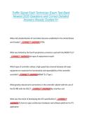 Traffic Signal Field Technician Exam Test Bank  Newest 2026 Questions and Correct Detailed  Answers Already Graded A&plus; 