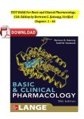 Full Test Bank for Basic and Clinical Pharmacology 15th Edition by Bertram G&period; Katzung and Todd W&period; Vanderah Complete Coverage &lpar;Chapters 1-66&rpar; Verified Questions&comma; Correct Answers & Detailed Rationales Pharmacodynamics &sol; Pharmacokinetics &sol; Toxicology Updated