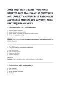 AMLS POST TEST &lpar;3 LATEST VERSIONS&rpar;  UPDATED 2026 REAL EXAM 150 QUESTIONS  AND CORRECT ANSWERS PLUS RATIONALES  &sol;ADVANCED MEDICAL LIFE SUPPORT&comma; AMLS  PRETEST&vert;&vert; BRAND NEW&excl;&excl;