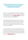 Alabama Real Estate License Exam Newest  2026 Questions and Correct Detailed  Answers Already Graded A&plus; 
