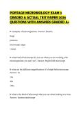 PORTAGE MICROBIOLOGY EXAM 3 GRADED A STUDY GUIDE QUESTIONS AND SOLUTIONS 2026 CORRECT ANSWERS GRADED A&plus;