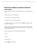 NCLEX Non-Hodgkins Lymphoma Questions  and answers 