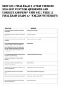 NRNP 6531 Final Exam 2 Latest Versions 2026-2027 Contains Questions and Correct Answers &sol; NRNP 6531 Week 11 Final Exam Grade A&plus; &lpar;Walden University&rpar;