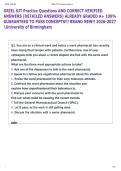 ORIEL SJT Practice Questions AND CORRECT VERIFIED  ANSWERS &lpar;DETAILED ANSWERS&rpar; ALREADY GRADED A&plus; 100&percnt;  GUARANTEED TO PASS CONCEPTS&excl;&excl;&excl; BRAND NEW&excl;&excl; 2026-2027  University of Birmingham 