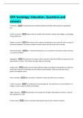 OCR Sociology&colon; Education&period; Questions and  answers 