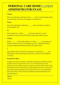 PERSONAL CARE HOME  ADMINISTRATOR EXAM QUESTIONS AND ANSWERS 2026