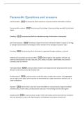 Paramedic Questions and answers 