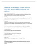 Pathology of Respiratory System&colon; Diseases&comma;  Disorders&comma; and Conditions Questions and  answers 