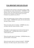 USA HOCKEY RULES EXAM QUESTIONS AND ANSWERS 2026
