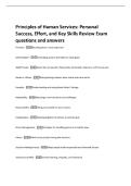 Principles of Human Services&colon; Personal  Success&comma; Effort&comma; and Key Skills Review Exam  questions and answers 
