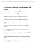 Professional Credentials Exam Questions and  answers 