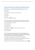 Psychiatric Nursing&colon; Mental Health Services&comma;  Resilience&comma; and Standards Questions and  answers 