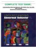 TEST BANK FOR UNDERSTANDING ABNORMAL BEHAVIOR 10TH EDITION&comma; SUE&comma; QUESTIONS WITH CORRECT VERIFIED ANSWERS 2025&sol;2026 GRADED A&plus; 