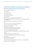 Pulmonary Disorders and Respiratory Disease  Key Concepts Questions and answers 