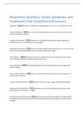 Respiratory Disorders&colon; Causes&comma; Symptoms&comma; and  Treatments Exam Questions and answers 