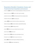 Respiratory Disorders&colon; Symptoms&comma; Causes&comma; and  Treatments Exam Questions and answers 