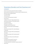 Respiratory Disorders and Care Questions and  answers 