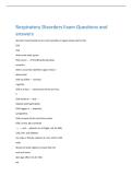 Respiratory Disorders Exam Questions and  answers 