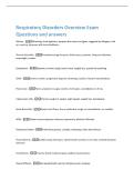 Respiratory Disorders Overview Exam  Questions and answers 