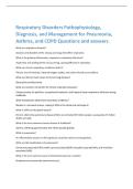 Respiratory Disorders Pathophysiology&comma;  Diagnosis&comma; and Management for Pneumonia&comma;  Asthma&comma; and COPD Questions and answers 