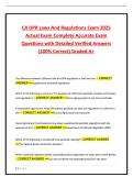 CA DPR Laws And Regulations Exam 2025 Actual Exam Complete Accurate Exam Questions with Detailed Verified Answers &lpar;100&percnt; Correct&rpar; Graded A&plus;