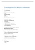 Respiratory disorders Questions and answers 