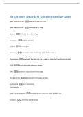Respiratory Disorders Questions and answers 