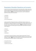 Respiratory Disorders Questions and answers 