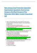 New Jersey Crop Protection Specialist Examination Questions And Correct Answers &lpar;Verified Answers&rpar; Plus Rationale 2026 Q&A