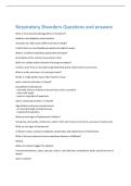 Respiratory Disorders Questions and answers 