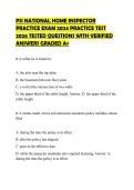 PSI NATIONAL HOME INSPECTOR PRACTICE EXAM 2024 EXAMINATION TEST 2026 FULL PSI NATIONAL HOME INSPECTOR PRACTICE EXAM 2024 EXAMINATION TEST 2026 FULL QUESTIONS AND ACCURATE SOLUTIONS GRADED A&plus;ESTIONS AND ACCURATE SOLUTIONS GRADED A&plus;